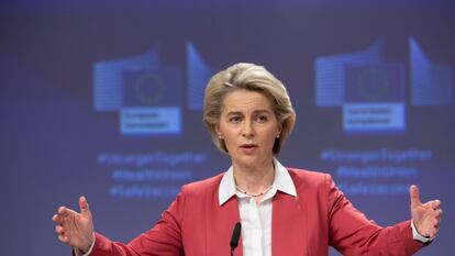 La presidenta de la Comisión Europea, Ursula von der Leyen, presentando el plan Global Gateway.