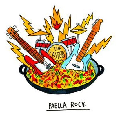 Una de las ilustraciones del libro 'Cocina Indie'. La paella rock está inspirada en el grupo The Casters.