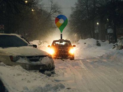 Conducir con nieve con la ayuda de Google Maps.