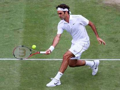 Federer, durante su partido.