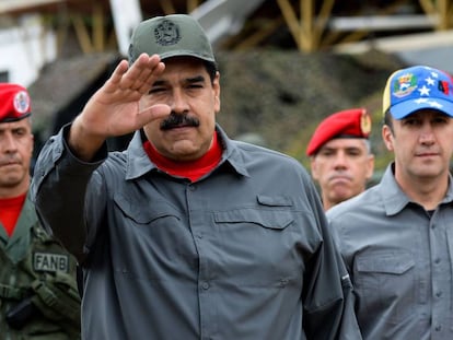El presidente de Venezuela, Nicol&aacute;s Maduro, durante un acto militar el s&aacute;bado