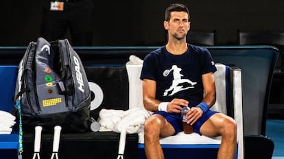 El tenista Novak Djokovic, este viernes en Melbourne (Australia).