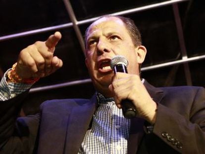 Luis Guillermo Solis, la noche electoral del pasado domingo. 