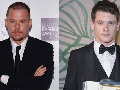 El dise&ntilde;ador Alexander McQueen y, a la derecha, el actor Jack O&#039;Connell