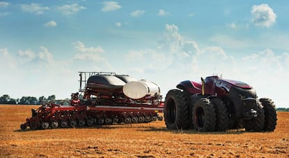 Prototipo de tractor aut&oacute;nomo que Case IH. 