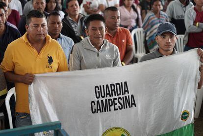 Integrantes de la Guardia Campesina en el evento celebrado este martes en El Tambo.