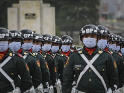 Soldados durante una ceremonia en tributo a las mujeres militares, el 8 de marzo de este año.