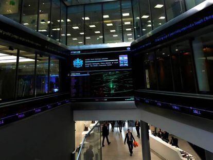 Imagen del interior de la Bolsa de Londres.