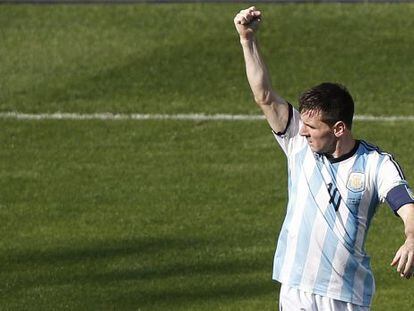 Messi festeja su gol. 