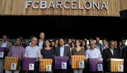 Josep Maria Bartomeu presentant la seva candidatura a presidir el Barça, l'any 2015.