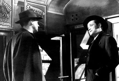 Fotograma de &#039;El tercer hombre&#039; (1949), de izquierda a derecha los actores Joseph Cotten y Orson Welles.