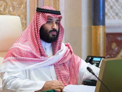 El principe heredero, Mohamed bin Salm&aacute;n, durante el encuentro del Consejo de Asuntos Econ&oacute;micos y de Desarrollo en Riad, el pasado 7 de noviembre.