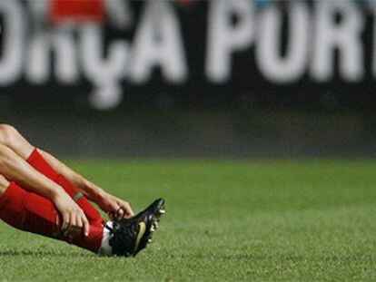 El jugador portugués, durante el partido de su selección