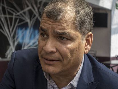 Rafael Correa, durante una entrevista con EL PAÍS en 2019.