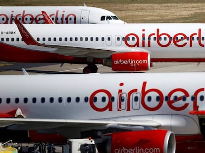 Aviones de la compa&ntilde;&iacute;a Air Berlin en Alemania.