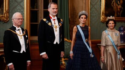 Los reyes de España durante su visita oficial a Suecia.