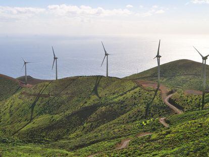 Parque eólico en la isla de Hierro.