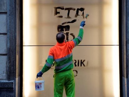 Pintada a favor de ETA en Bilbao.
