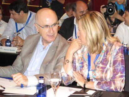 Josep Antoni Duran Lleida y Joana Ortega, este sábado, en el consejo nacional de Unió.