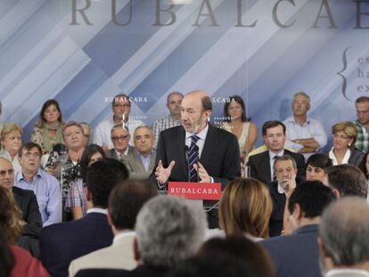 El candidato socialista a la Presidencia del Gobierno, Alfredo Pérez Rubalcaba