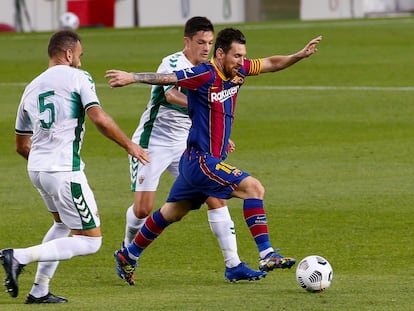 Messi, en el trofeo Joan Gamper disputado en el estadio Camp Nou