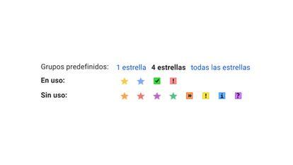 Gmail has a system of estrellas de colores para destacar algunos mensajes.
