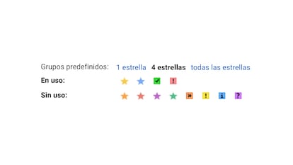 Gmail tiene un sistema de estrellas de colores para destacar algunos mensajes.