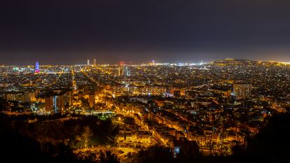 Vista aérea de Barcelona en marzo de 2020.