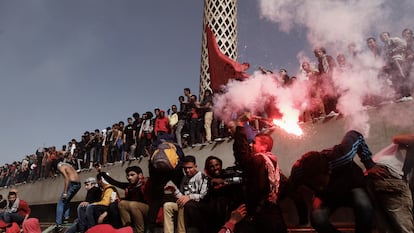 Los ultras del Al Ahly en El Cairo en una imagen de 2013.