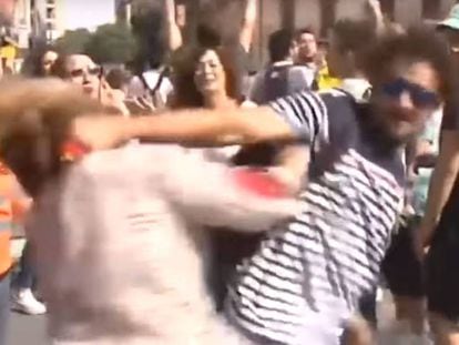 El detenido agrede este lunes a una militante de Vox en Tarragona.