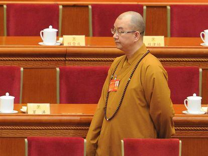 El maestro budista Xuecheng, en la Conferencia Consultiva Política del Pueblo Chino en 2014