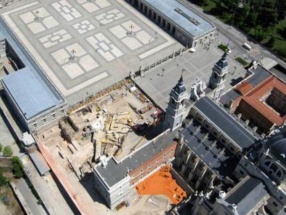 Zona excavada donde estuvo la judería madrileña.