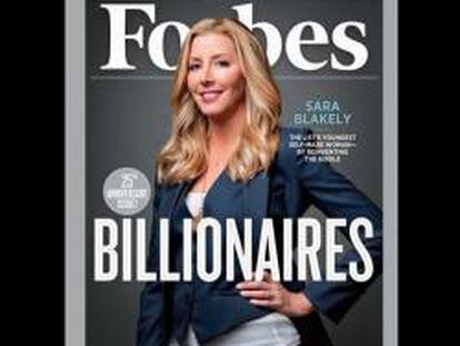 Portada de la revista Forbes en la que aparece Sara Blakely.