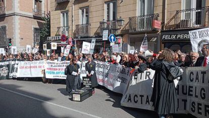 Manifestación de los letrados de la Administración de Justicia el pasado 9 de marzo en Madrid.