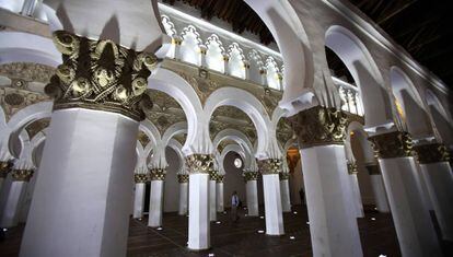 Interior de la antigua sinagoga de Santa María la Blanca, en Toledo, el pasado febrero.