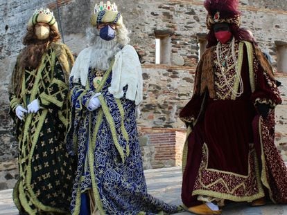 Los tres reyes magos se pasean por Fuengirola(Málaga).