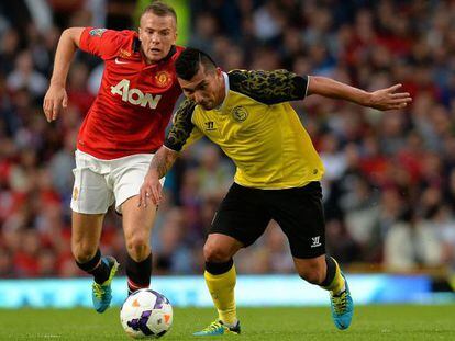 Medel, durante el amistoso ante el United.