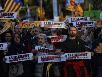 Manifestación para reclamar la libertad de los políticos presos, en noviembre de 2017.