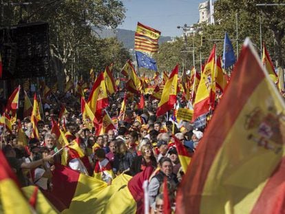 Manifestación constitucionalista en Barcelona, el pasado 27 de octubre.
