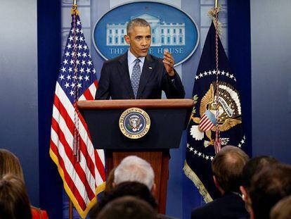 El presidente Obama, durante su última rueda de prensa.