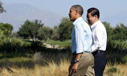 Barack Obama y Xi Jinping, en Sunnylands.