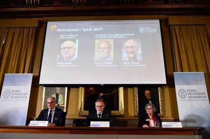 Presentaci&oacute;n del Nobel de F&iacute;sica en 2017.