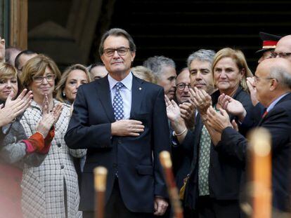 El presidente de Cataluña, Artur Mas, tras sus declaraciones en el Tribunal Supremo de la comuniudad.
