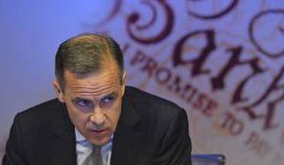 El gobernador del Banco de Inglaterra, Mark Carney, ofrece una rueda de prensa en Londres (Reino Unido). EFE/Archivo