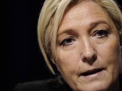  Marine Le Pen, en una rueda de prensa este lunes en Metz. 