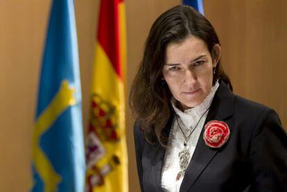 La ministra de Cultura, Ángeles González-Sinde, ayer en Oviedo.