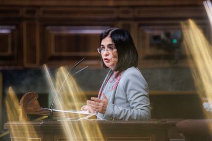 La ministra de Sanidad, Carolina Darias,  en el Congreso de los Diputados en febrero de 2022.