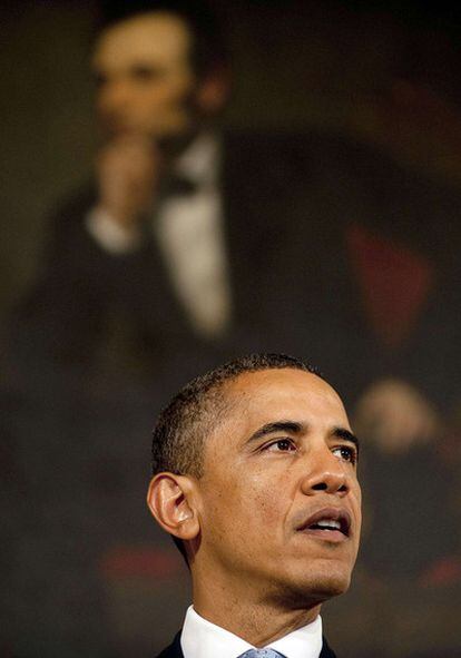 El presidente Barack Obama, durante su intervención esta tarde en Washington.