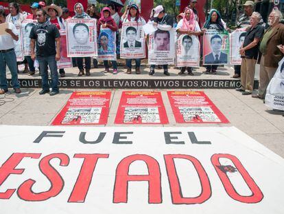 Una protesta por los 43 estudiantes de Ayotzinapa. 