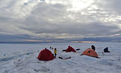 Imagen del campamento durante la travesía.